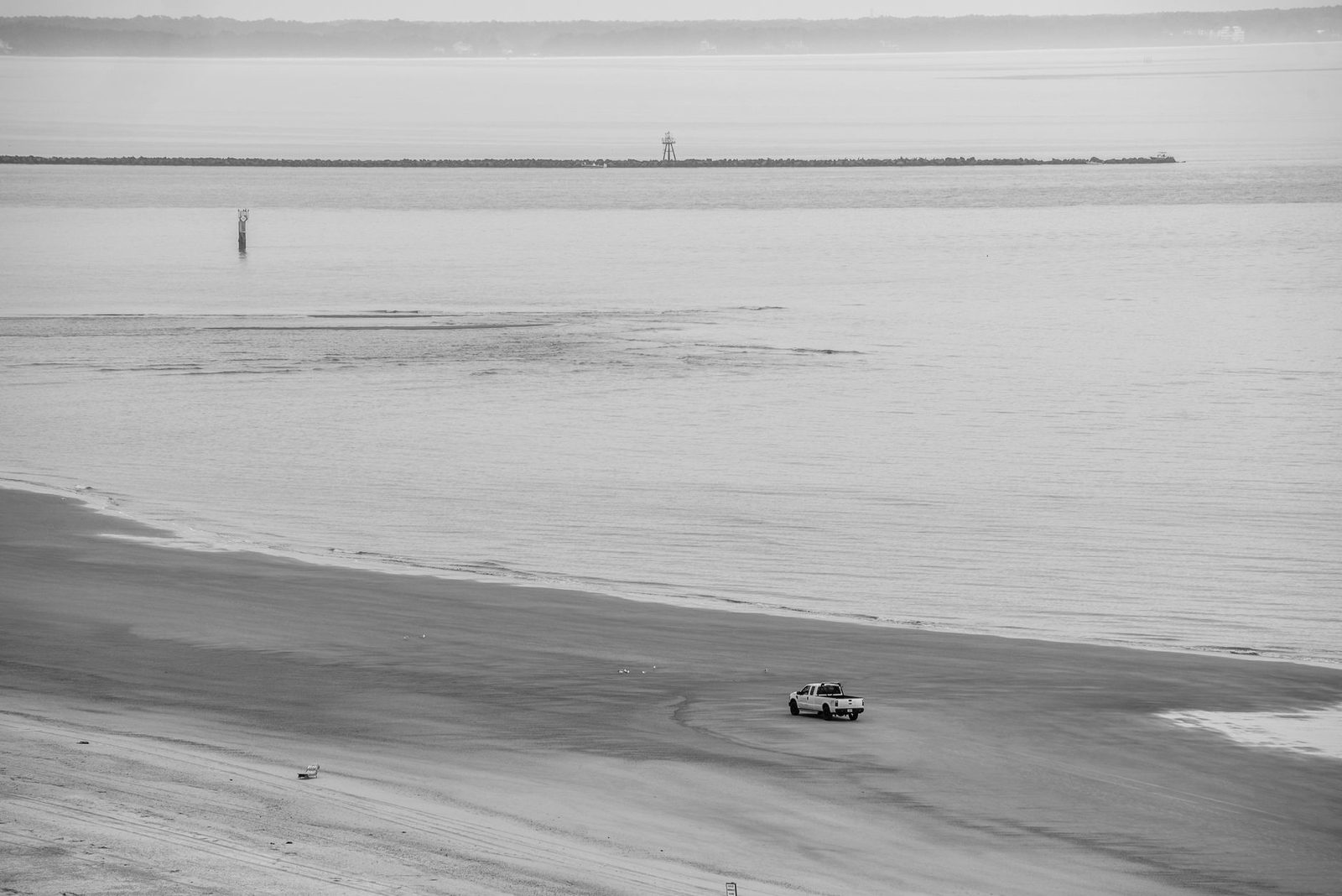 A truck on the beach at Tybee Island, Georgia